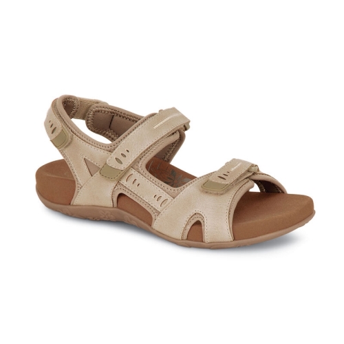 Beige Aetrex Bree Adjustable Women's Sandals | EPFCI-5892