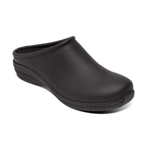 Black Oiled Aetrex Robin Slip Resistant Women's Clogs | BAZXL-1698