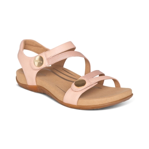 Blush Aetrex Jess Adjustable Quarter Strap Women's Sandals | PZJSW-6752