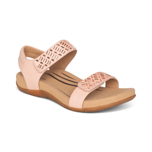 Blush Aetrex Marcy Adjustable Quarter Strap Women's Sandals | BIDJU-8034