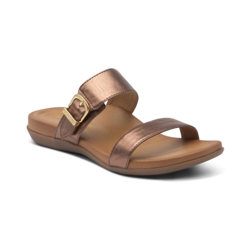 Bronze Aetrex Mimi Water-Friendly Women's Sandals | UOTHY-5938