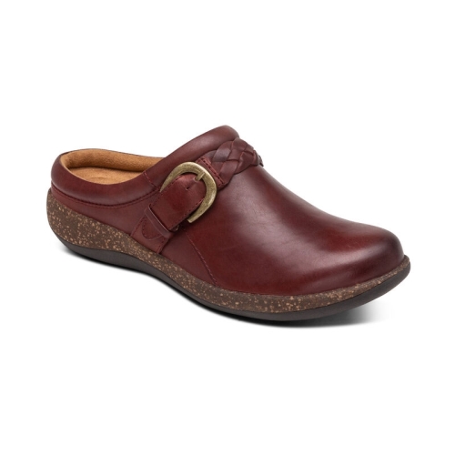 Burgundy Aetrex Libby Comfort Women's Clogs | AJSWL-9571