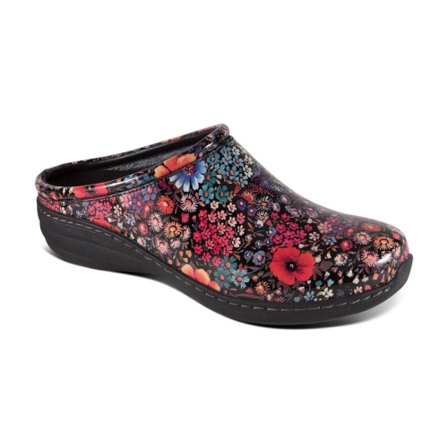 Flower Power Aetrex Robin Slip Resistant Women's Clogs | WLNHG-2401