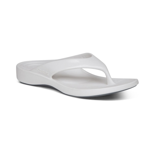 Glossy White Aetrex Maui Orthotic Flips Women's Flip Flops | DQACB-6832
