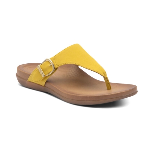 Lemon Aetrex Rita Adjustable Thong Women's Flip Flops | PTCIB-1059