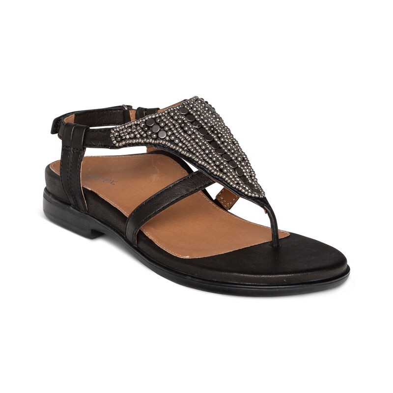 Black Aetrex Sheila Women's Sandals | HAUPX-8125
